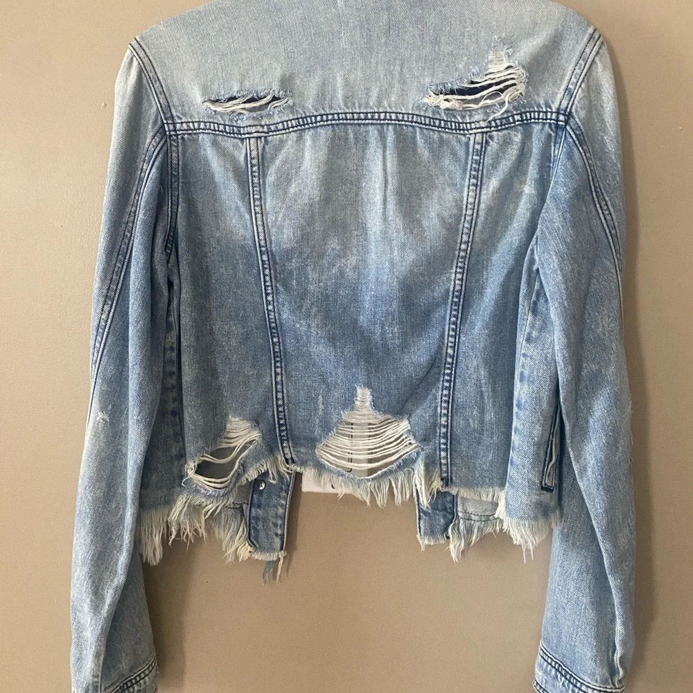 Distressed Blue Denim Jacket - Picture 2 of 7